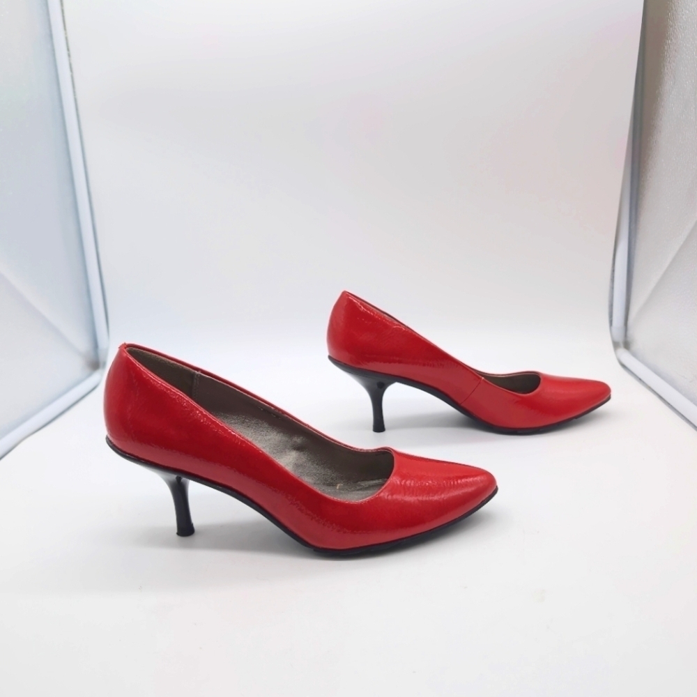 Kenneth Cole Sz 7.5 Red Women's Pumps Heels Lean Hill - Picture 6 of 9